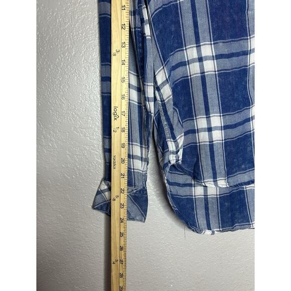 Rails Hunter Flannel Shirt Plaid Button Front Blue Pink White Size XS - Picture 4 of 7